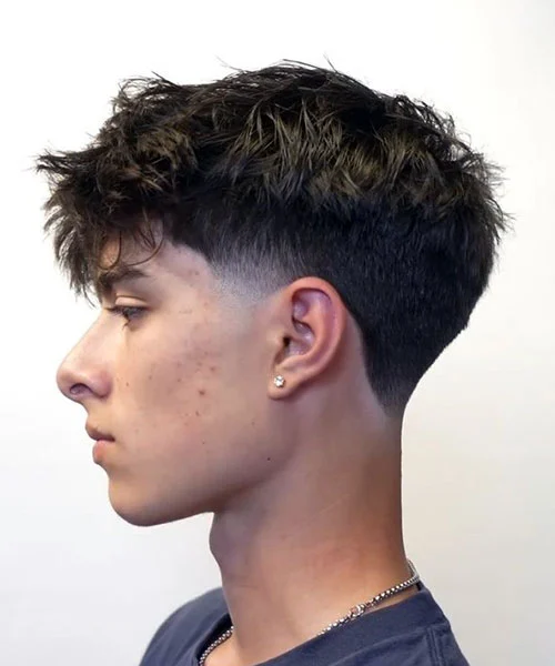 Low Drop Taper with Messy Hair