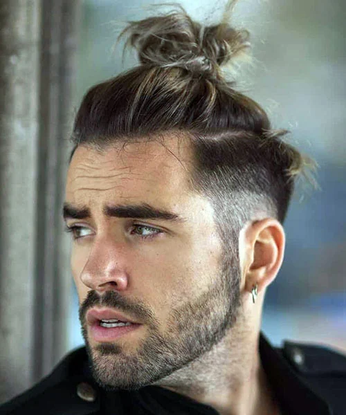 Top-Knot-with-Low-Taper-Fade