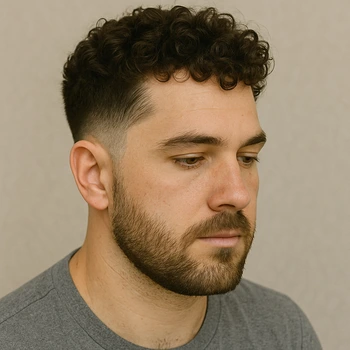 curly taper fade
