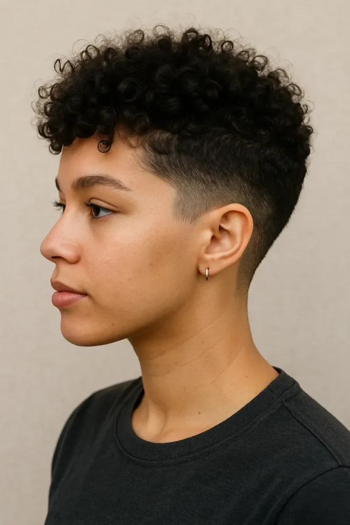 Curly Taper Fade