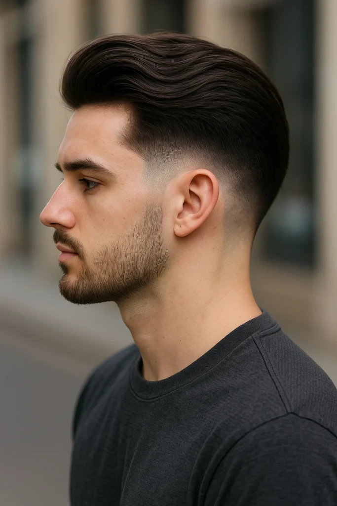 long hair taper fade