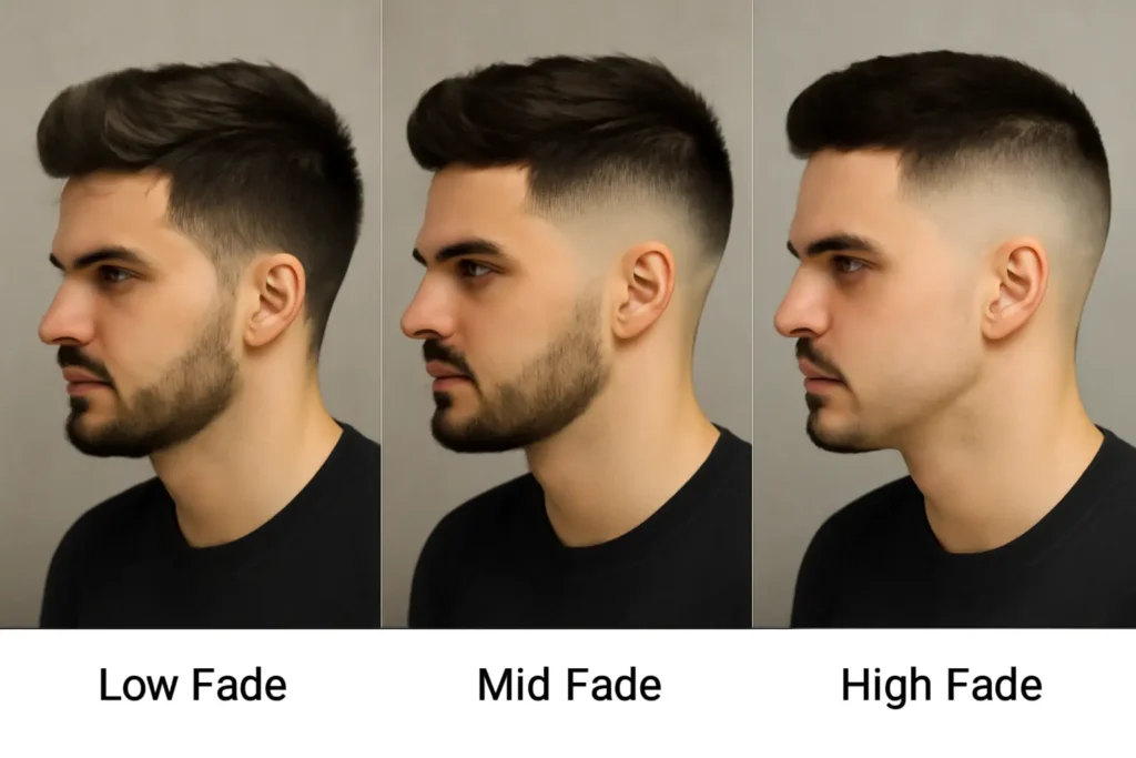 low fade,mid fade,high fade