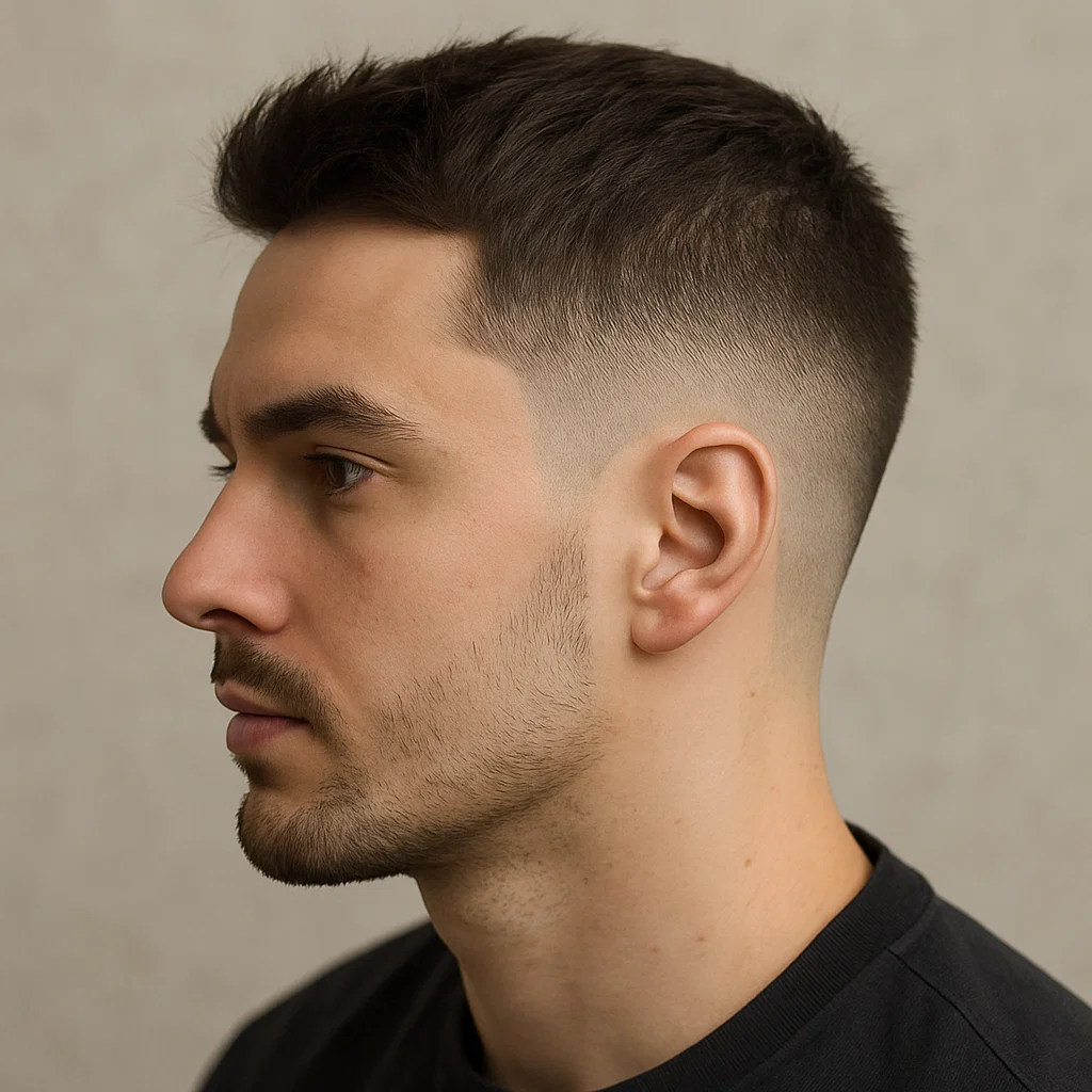 short taper fade for men