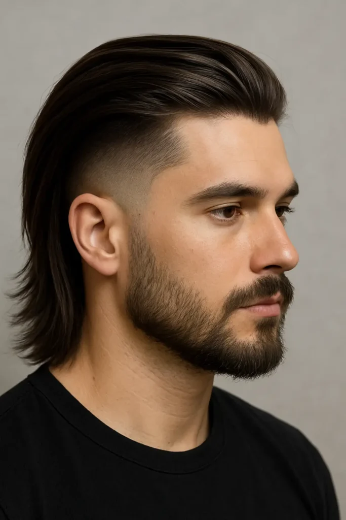 taper fade  with long hair