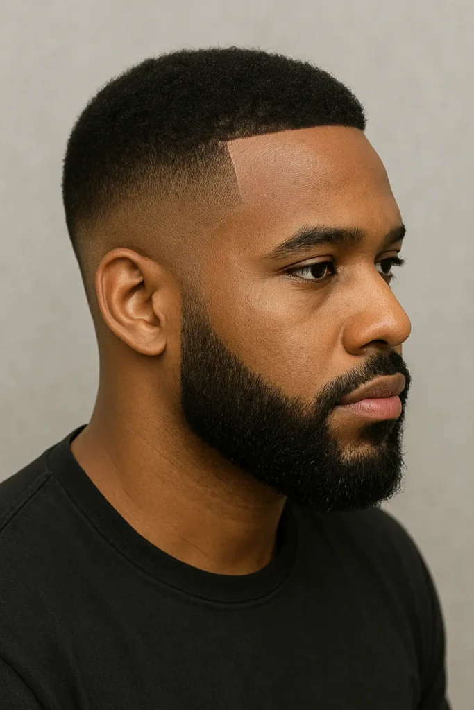 Taper Fade with Beard  for Black Men