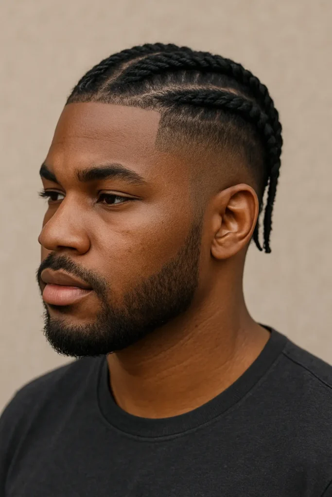  Taper Fade with Braids for Black Men