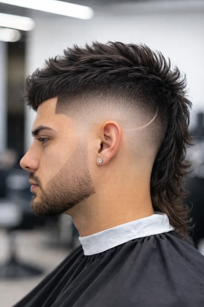 Burst Fade Mullet