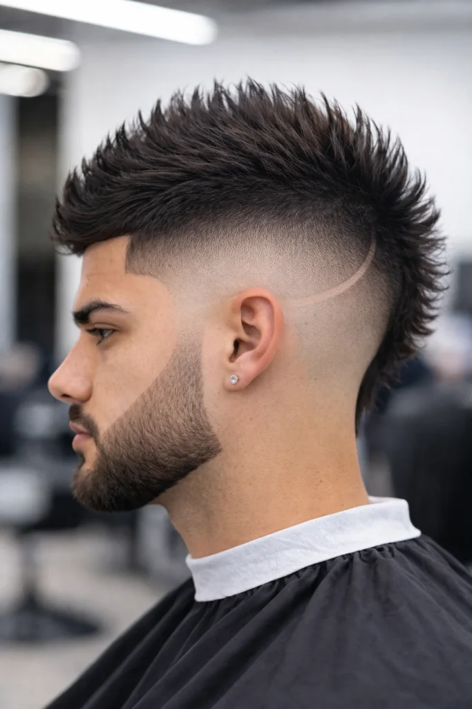 Burst fade mohawk